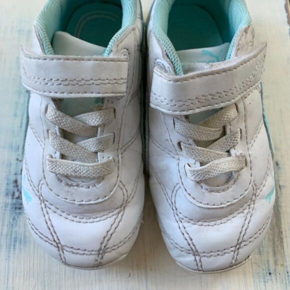 Puma Velcro Mint Green Sneaker Toddler Size 5 - Picture 2 of 8